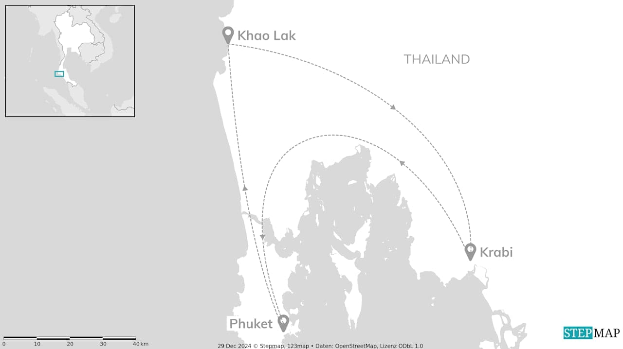 Thailand kusthoppen: Khao Lak, Krabi & Phuket